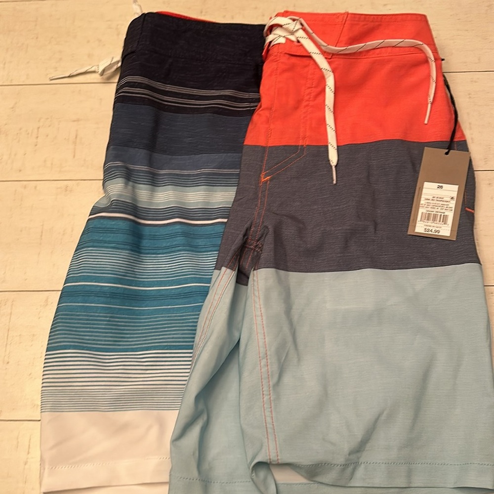 Men’s board shorts sz 28 NWT 2 pairs